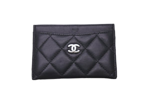 CHANEL シャネル マトラッセ カードケース 14番台 ブラック ラムスキン ココマーク ロゴ 小物 名刺入れ 良品 中古 60871