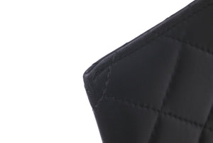 CHANEL シャネル マトラッセ カードケース 14番台 ブラック ラムスキン ココマーク ロゴ 小物 名刺入れ 良品 中古 60871