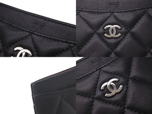 CHANEL シャネル マトラッセ カードケース 14番台 ブラック ラムスキン ココマーク ロゴ 小物 名刺入れ 良品 中古 60871