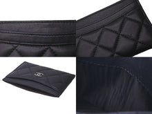 Load image into Gallery viewer, CHANEL シャネル マトラッセ カードケース 14番台 ブラック ラムスキン ココマーク ロゴ 小物 名刺入れ 良品 中古 60871