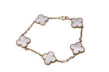 Load image into Gallery viewer, ヴァンクリーフ&amp;アーペル ヴィンテージ アルハンブラ ブレスレット 5モチーフ 750YG シェル 美品 中古 60872