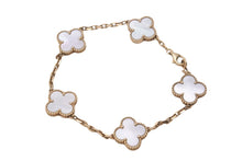 Load image into Gallery viewer, ヴァンクリーフ&amp;アーペル ヴィンテージ アルハンブラ ブレスレット 5モチーフ 750YG シェル 美品 中古 60872