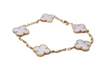 Load image into Gallery viewer, ヴァンクリーフ&amp;アーペル ヴィンテージ アルハンブラ ブレスレット 5モチーフ 750YG シェル 美品 中古 60872