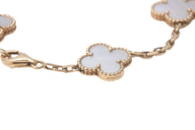 Load image into Gallery viewer, ヴァンクリーフ&amp;アーペル ヴィンテージ アルハンブラ ブレスレット 5モチーフ 750YG シェル 美品 中古 60872
