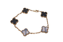 Load image into Gallery viewer, ヴァンクリーフ&amp;アーペル ヴィンテージ アルハンブラ ブレスレット 5モチーフ 750YG オニキス VCARA41300 美品 中古 60873