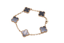 Load image into Gallery viewer, ヴァンクリーフ&amp;アーペル ヴィンテージ アルハンブラ ブレスレット 5モチーフ 750YG オニキス VCARA41300 美品 中古 60873