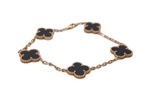 Load image into Gallery viewer, ヴァンクリーフ&amp;アーペル ヴィンテージ アルハンブラ ブレスレット 5モチーフ 750YG オニキス VCARA41300 美品 中古 60873