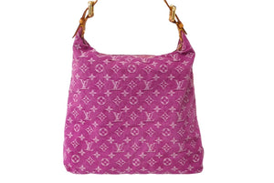 LOUIS VUITTON ルイヴィトン ハンドバッグ ワンショルダー バギーGM モノグラムデニム M95210 ピンク ゴールド金具 美品 中古 60874
