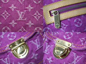 LOUIS VUITTON ルイヴィトン ハンドバッグ ワンショルダー バギーGM モノグラムデニム M95210 ピンク ゴールド金具 美品 中古 60874