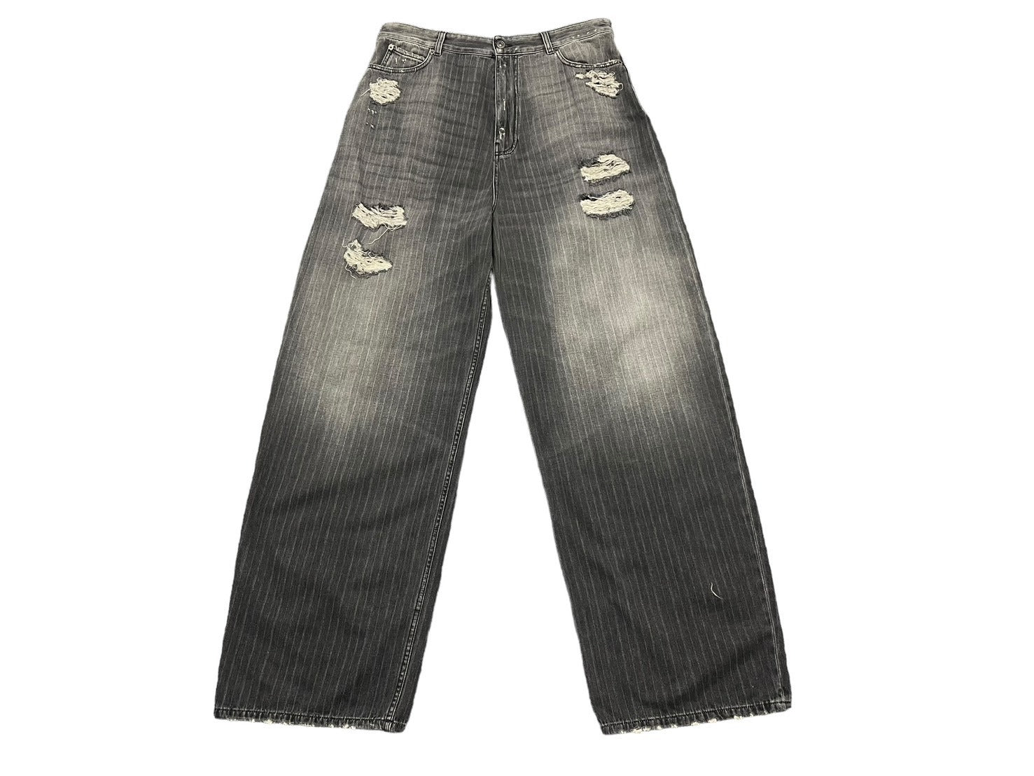 BALENCIAGA 21AW デストロイ バギー コットン デニムパンツ BALENCIAGA 21AW デストロイ バギー コットン デニムパンツ