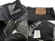 Load image into Gallery viewer, 新品未使用 BALENCIAGA バレンシアガ ラージバギー デストロイ ピンストライプ デニムパンツ サイズL 675218 TJW77 中古 60928