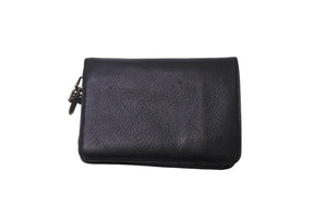 CHROME HEARTS クロムハーツ 二つ折り財布 ジョーイ ブラック ヘビーレザー 牛革 シルバ−925 ブラック 美品 中古 60930