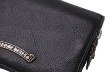 Load image into Gallery viewer, CHROME HEARTS クロムハーツ 二つ折り財布 ジョーイ ブラック ヘビーレザー 牛革 シルバ−925 ブラック 美品 中古 60930