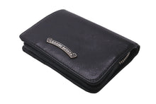 Load image into Gallery viewer, CHROME HEARTS クロムハーツ 二つ折り財布 ジョーイ ブラック ヘビーレザー 牛革 シルバ−925 ブラック 美品 中古 60930