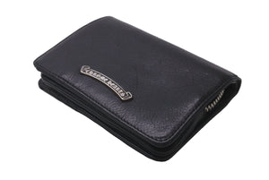 CHROME HEARTS クロムハーツ 二つ折り財布 ジョーイ ブラック ヘビーレザー 牛革 シルバ−925 ブラック 美品 中古 60930