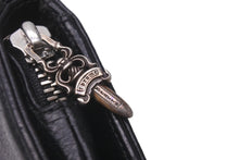 Load image into Gallery viewer, CHROME HEARTS クロムハーツ 二つ折り財布 ジョーイ ブラック ヘビーレザー 牛革 シルバ−925 ブラック 美品 中古 60930