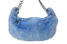 Load image into Gallery viewer, 極美品 CHANEL シャネル チェーンショルダーバッグ ラビットファー ココマーク 7番台 2002年 ブルー シルバー金具 中古 60945
