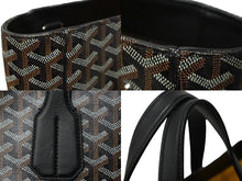 Load image into Gallery viewer, GOYARD ゴヤール トートバッグ サックヴォルテール ブラック ブラウン PVCコーティングキャンバス レザー 美品 中古 60947