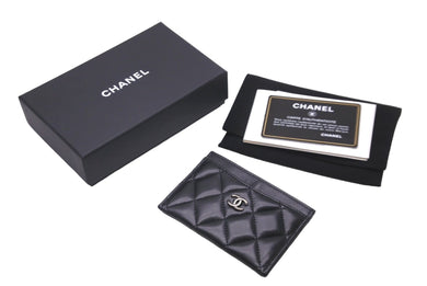 極美品 CHANEL シャネル ココマーク カードケース 31番台 ラムスキン ソーブラック 中古 60951