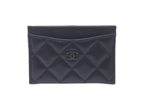 Load image into Gallery viewer, 極美品 CHANEL シャネル ココマーク カードケース 31番台 ラムスキン ソーブラック 中古 60951