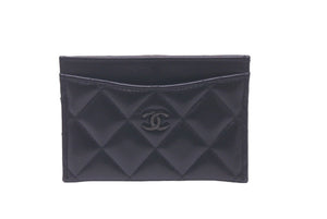 極美品 CHANEL シャネル ココマーク カードケース 31番台 ラムスキン ソーブラック 中古 60951