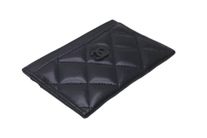 極美品 CHANEL シャネル ココマーク カードケース 31番台 ラムスキン ソーブラック 中古 60951