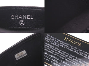 極美品 CHANEL シャネル ココマーク カードケース 31番台 ラムスキン ソーブラック 中古 60951
