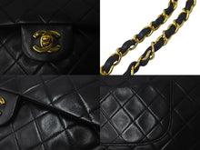 Load image into Gallery viewer, CHANEL シャネル チェーンショルダーバッグ Wフラップ マトラッセ25 ラムスキン 2番台 ブラック ゴールド金具 美品 中古 60958