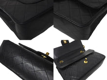 Load image into Gallery viewer, CHANEL シャネル チェーンショルダーバッグ Wフラップ マトラッセ25 ラムスキン 2番台 ブラック ゴールド金具 美品 中古 60958