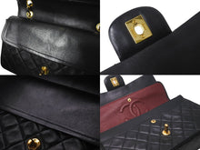 Load image into Gallery viewer, CHANEL シャネル チェーンショルダーバッグ Wフラップ マトラッセ25 ラムスキン 2番台 ブラック ゴールド金具 美品 中古 60958
