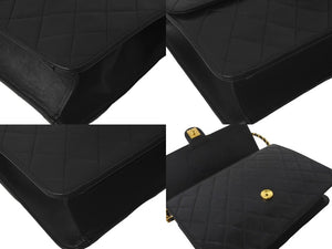 CHANEL シャネル マトラッセ チェーンショルダーバッグ ココマーク 5番台 プッシュロック ブラック ラムスキン ゴールド金具 美品 中古 60963