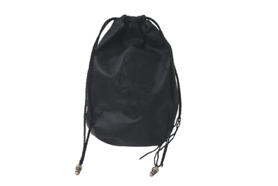 CHROME HEARTS クロムハーツ クロスパッチ ドローストリングス バッグ 巾着 シルバー SV925 レザー ブラック 中古 60970