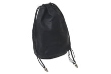 Load image into Gallery viewer, CHROME HEARTS クロムハーツ クロスパッチ ドローストリングス バッグ 巾着 シルバー SV925 レザー ブラック 中古 60970