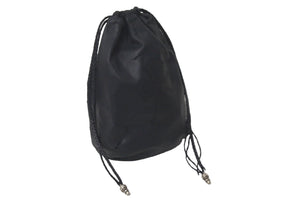 CHROME HEARTS クロムハーツ クロスパッチ ドローストリングス バッグ 巾着 シルバー SV925 レザー ブラック 中古 60970