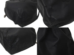 CHROME HEARTS クロムハーツ クロスパッチ ドローストリングス バッグ 巾着 シルバー SV925 レザー ブラック 中古 60970