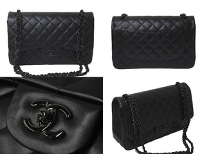 極美品 CHANEL シャネル チェーンショルダーバッグ マトラッセ30 Wフラップ A58600 ソーブラック ランダムシリアル 中古 60978