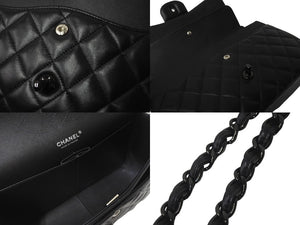 極美品 CHANEL シャネル チェーンショルダーバッグ マトラッセ30 Wフラップ A58600 ソーブラック ランダムシリアル 中古 60978