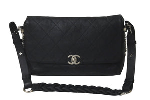 CHANEL シャネル マトラッセ ワンショルダーバッグ ココマーク 25番台 ブラック レザー シルバー金具 美品 中古 60979