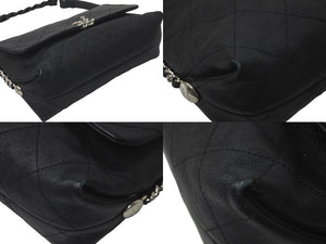CHANEL シャネル マトラッセ ワンショルダーバッグ ココマーク 25番台 ブラック レザー シルバー金具 美品 中古 60979