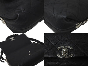 CHANEL シャネル マトラッセ ワンショルダーバッグ ココマーク 25番台 ブラック レザー シルバー金具 美品 中古 60979