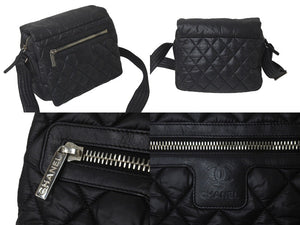 CHANEL シャネル コココクーン マトラッセ ショルダーバッグ A48616 18番台 ナイロン ブラック シルバー金具 美品 中古 60981