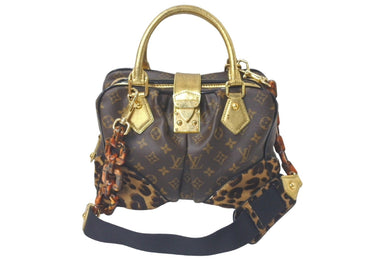 LOUIS VUITTON ルイヴィトン ハンドバッグ レオパードアデル モノグラムキャンバス M95284 ゴールド金具 美品 中古 60982