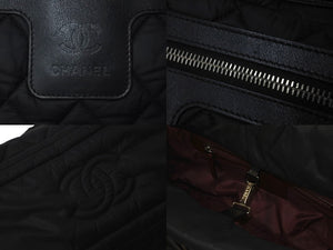 CHANEL シャネル コココクーン マトラッセ ハンドバッグ A48610 19番台 ナイロン ブラック シルバー金具 美品 中古 60986
