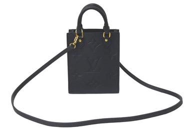 極美品 LOUIS VUITTON ルイヴィトン ハンドバッグ プティット・サックプラ モノグラムアンプラント M81417 ブラック 中古 60994