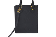 Load image into Gallery viewer, 極美品 LOUIS VUITTON ルイヴィトン ハンドバッグ プティット・サックプラ モノグラムアンプラント M81417 ブラック 中古 60994