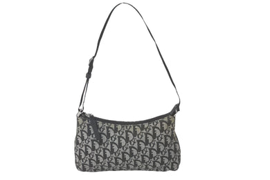 Christian Dior クリスチャンディオール ハンドバッグ トロッター キャンバス ベージュ ブラック シルバー金具 良品 中古 60995