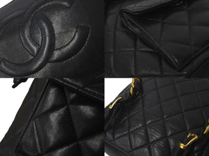 CHANEL シャネル リュック デイパック マトラッセ ラムスキン ココマーク 3番台 1995年 ブラック ゴールド金具 美品 中古 61001