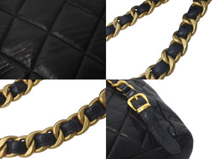 CHANEL シャネル リュック デイパック マトラッセ ラムスキン ココマーク 3番台 1995年 ブラック ゴールド金具 美品 中古 61001