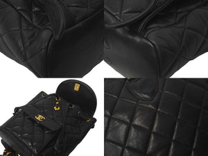 CHANEL シャネル リュック デイパック マトラッセ ラムスキン ココマーク 3番台 1995年 ブラック ゴールド金具 美品 中古 61001