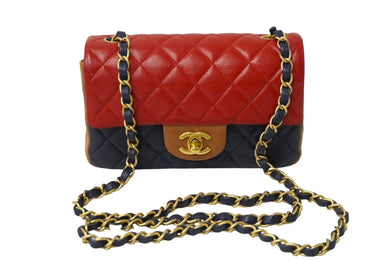 CHANEL シャネル ショルダーバッグ マトラッセチェーンショルダー カーフスキン マルチカラー 21番台 ゴールド金具 美品 中古 61002